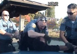 Screen capture from dashboard video of Etherly's arrest
