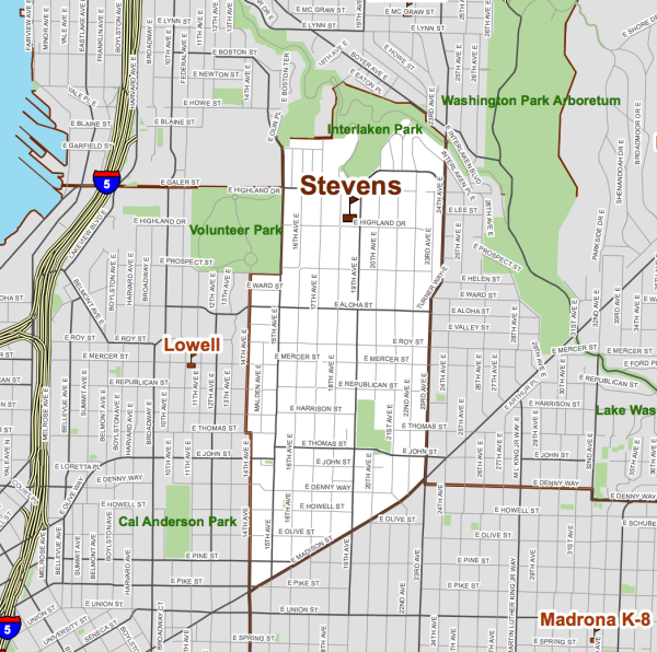 The new boundaries for Stevens, courtesy of the district.