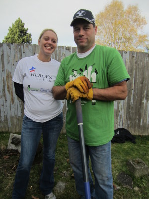 Rebuilding Together Seattle volunteers at Cuba Johnson's home (photo courtesy of Rebuilding Together Seattle).